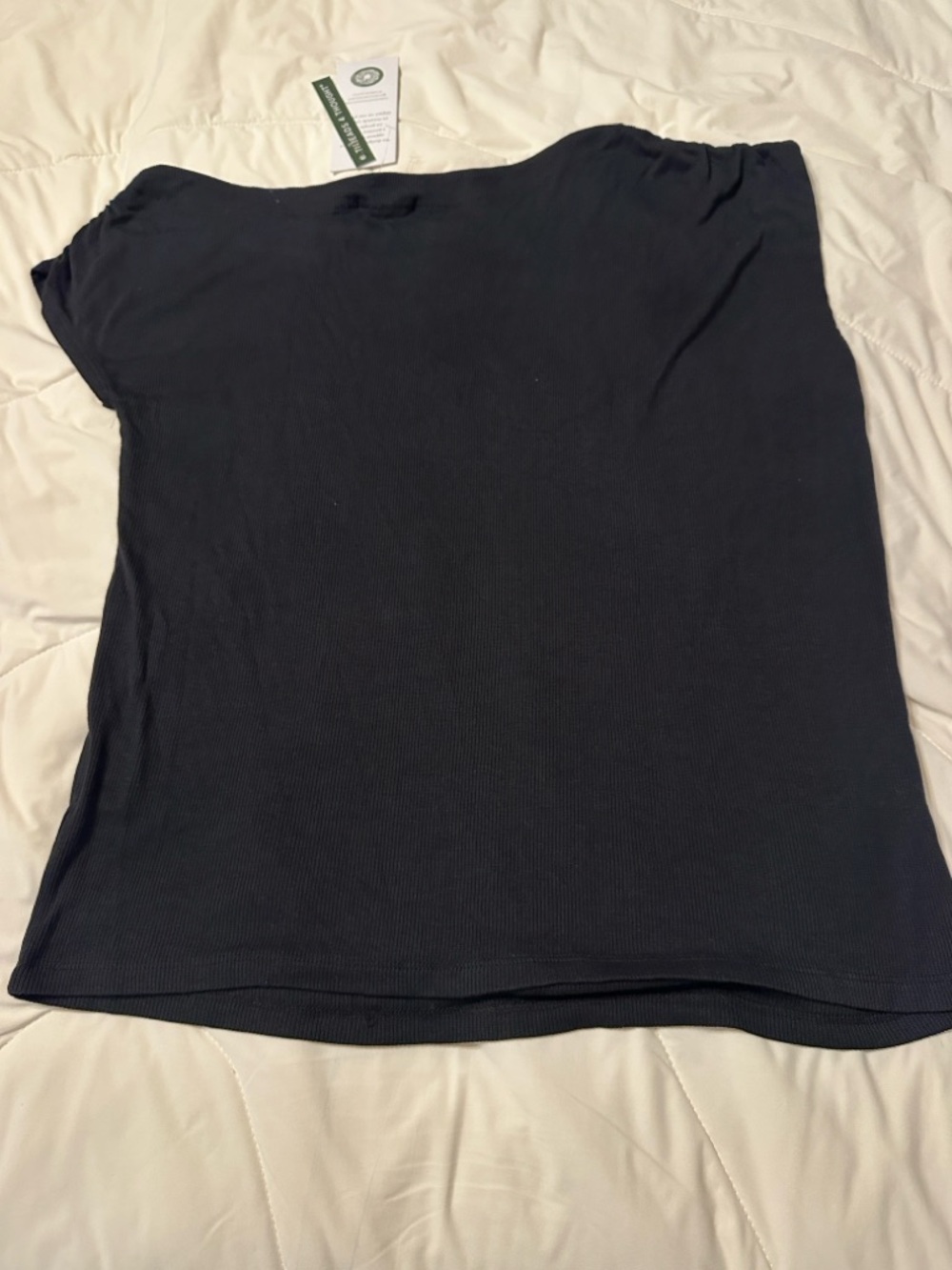 Threads 4 Thought Black Leoni Off-Shoulder Ribbed Tee - NWT - Size L - Picture 6 of 12